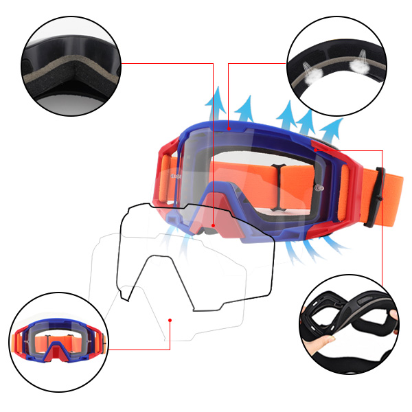 Tear Off Anti-Fog UV400 Motocross-Brille – Bang Long