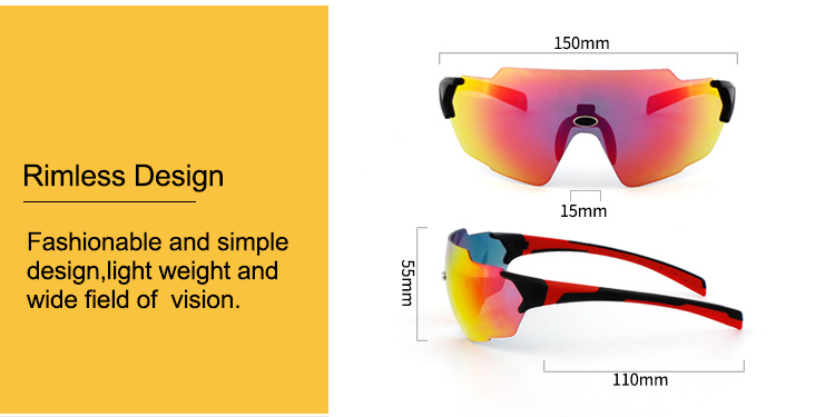 Randlose/rahmenlose neue Design-Mode-Sport-Sonnenbrille für Radfahren, Baseball