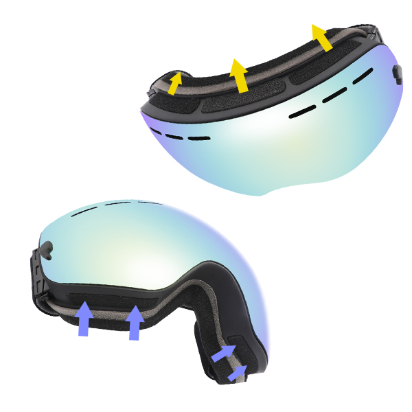 Rahmenlose/randlose TPU-Skibrille mit verspiegeltem UV-Schutz – Bang Long