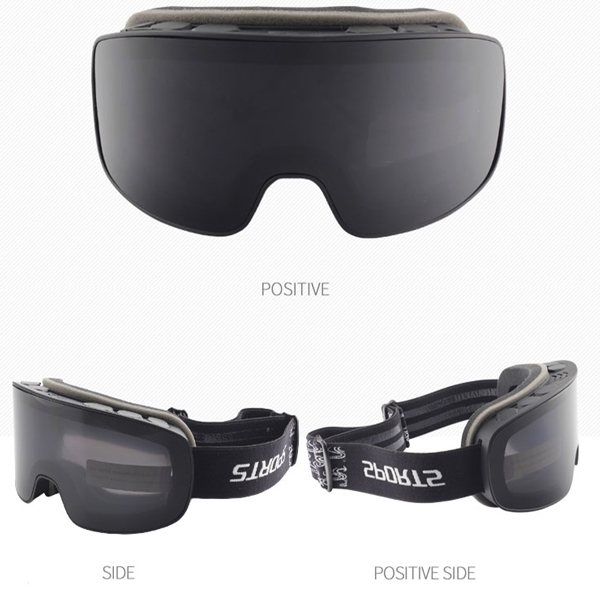 Schwarze UV400-Skibrille