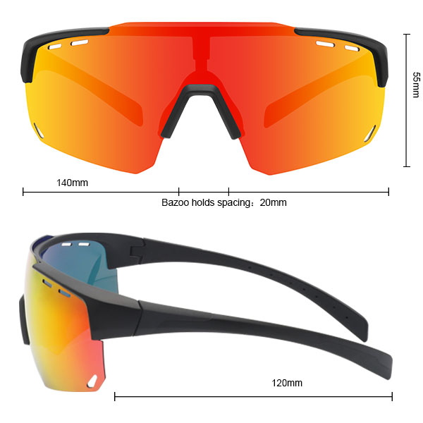 Halbrahmen-reflektierende Radsport-Sonnenbrille mit Lüftungsschlitzen – Bang Long