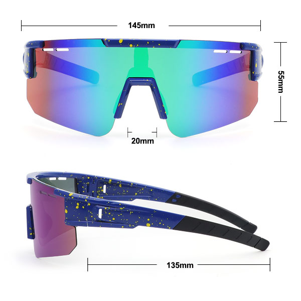 Ventilative, winddichte Fahrrad-Sonnenbrille mit halbem Rahmen – Bang Long