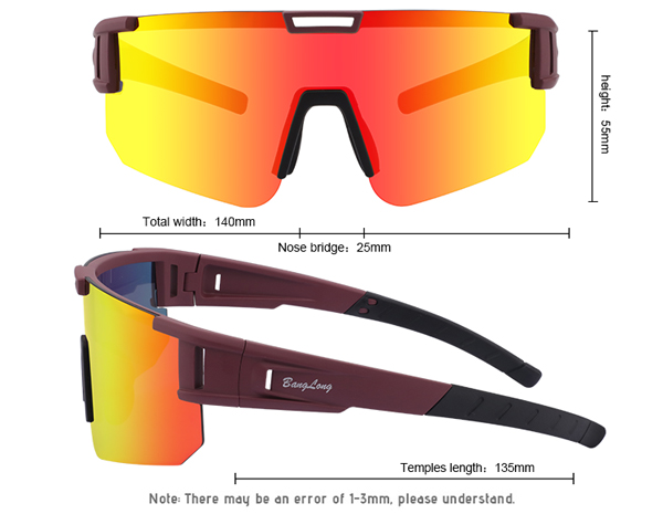 MTB-Sonnenbrille mit verspiegelter Beschichtung zum Schutz vor Wind – Bang Long