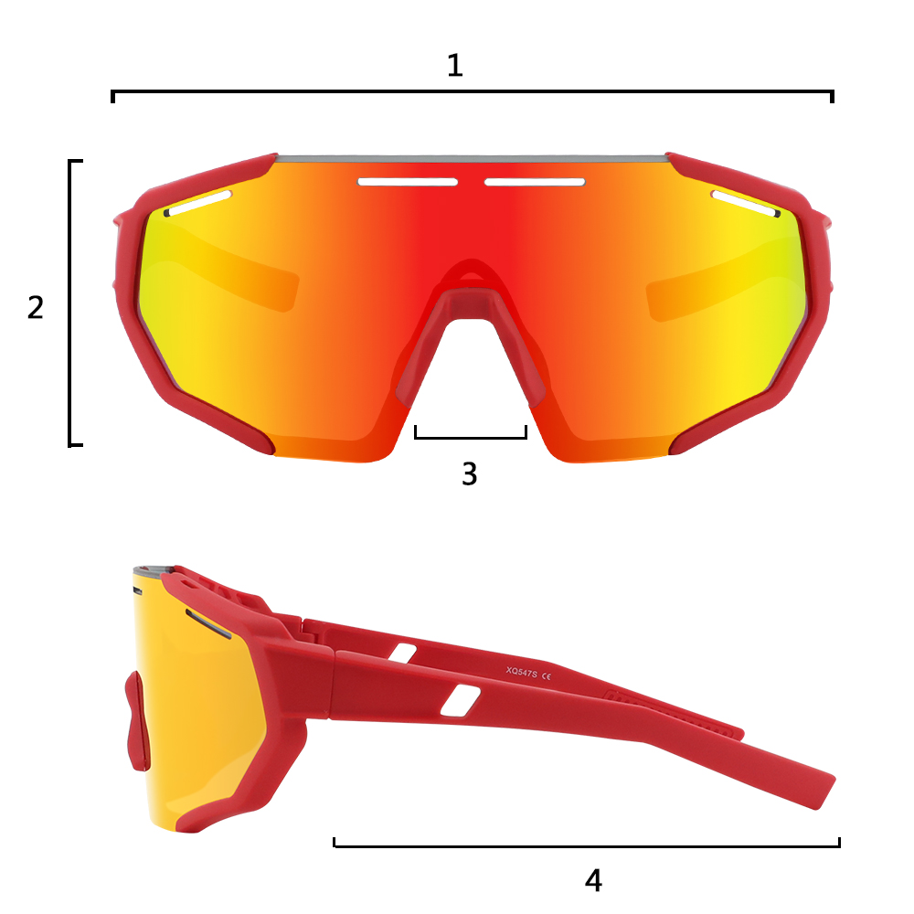 Polarisierte Revo Kinder-Sportsonnenbrille mit 3 Wechselgläsern zum Radfahren und Laufen