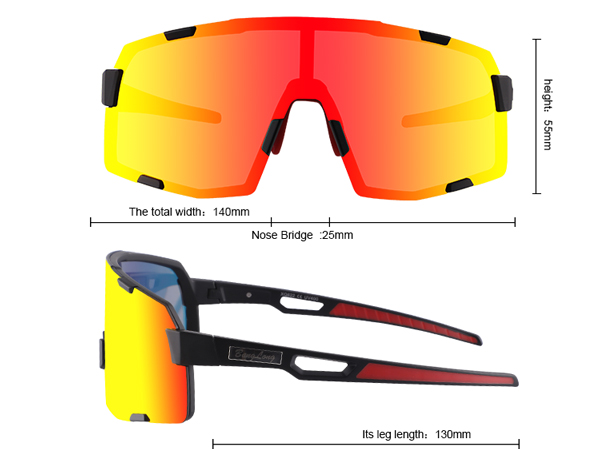 Reflektierende, leichte Halbrahmen-Laufsonnenbrille – Bang Long