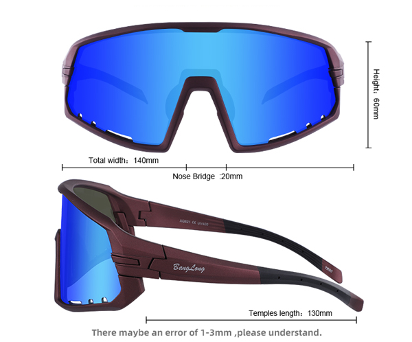 Mountainbike verspiegelt mit Vollrahmen-Sportsonnenbrille – Bang Long