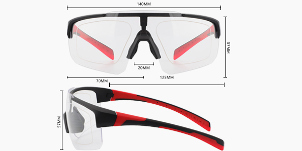 Reflektierende, polarisierte, verschreibungspflichtige Radsport-Sonnenbrille mit großen Gläsern – Bang Long