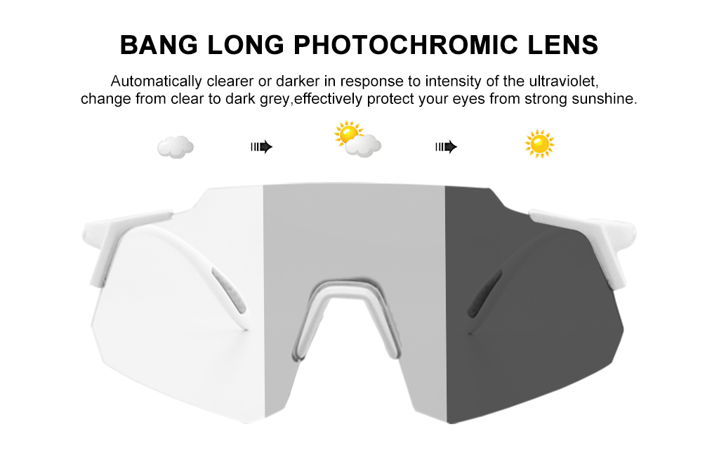 Photochrome graue Linse UV400 für Radfahren, Laufen, Sport-Sonnenbrillen