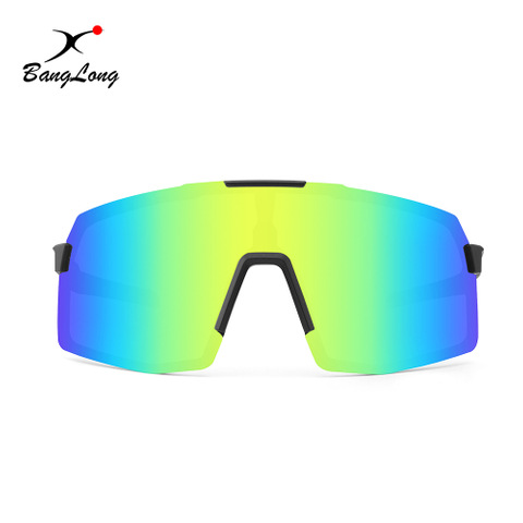 Übergroße verspiegelte Baseball-Mode-Sportsonnenbrille mit austauschbaren Gläsern